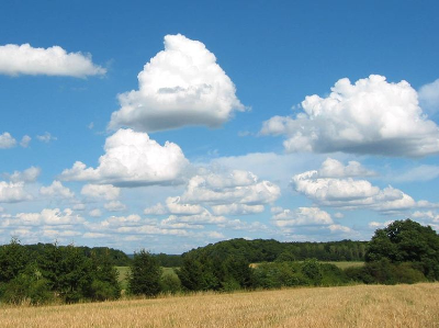 Voorbeeld van een cumulus mediocris.